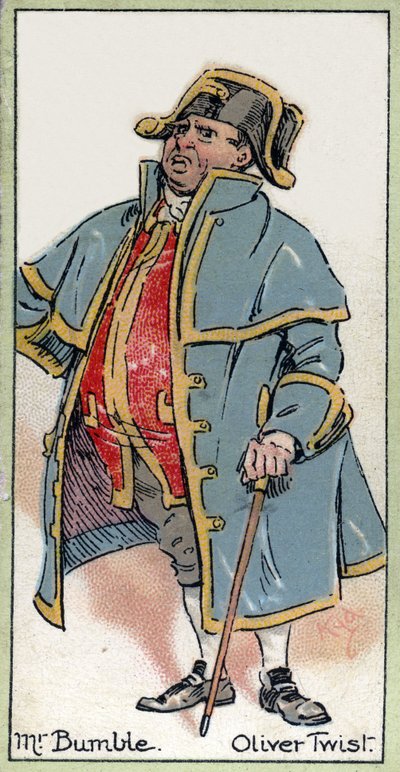 チャールズディケンズ作「Oliver Twist」からのバンブル氏、1923年 作： Joseph Clayton Clarke